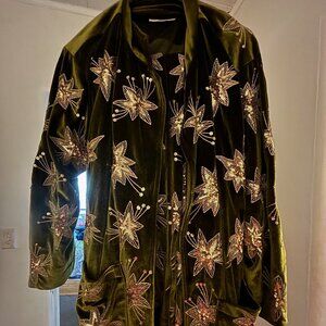 XL-Lenni green velvet starburst set